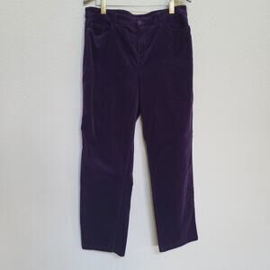 Croft & Barrow Corduroy Pants Women's 16 AVG ( 35 x 29 )Purple Stretch High Rise